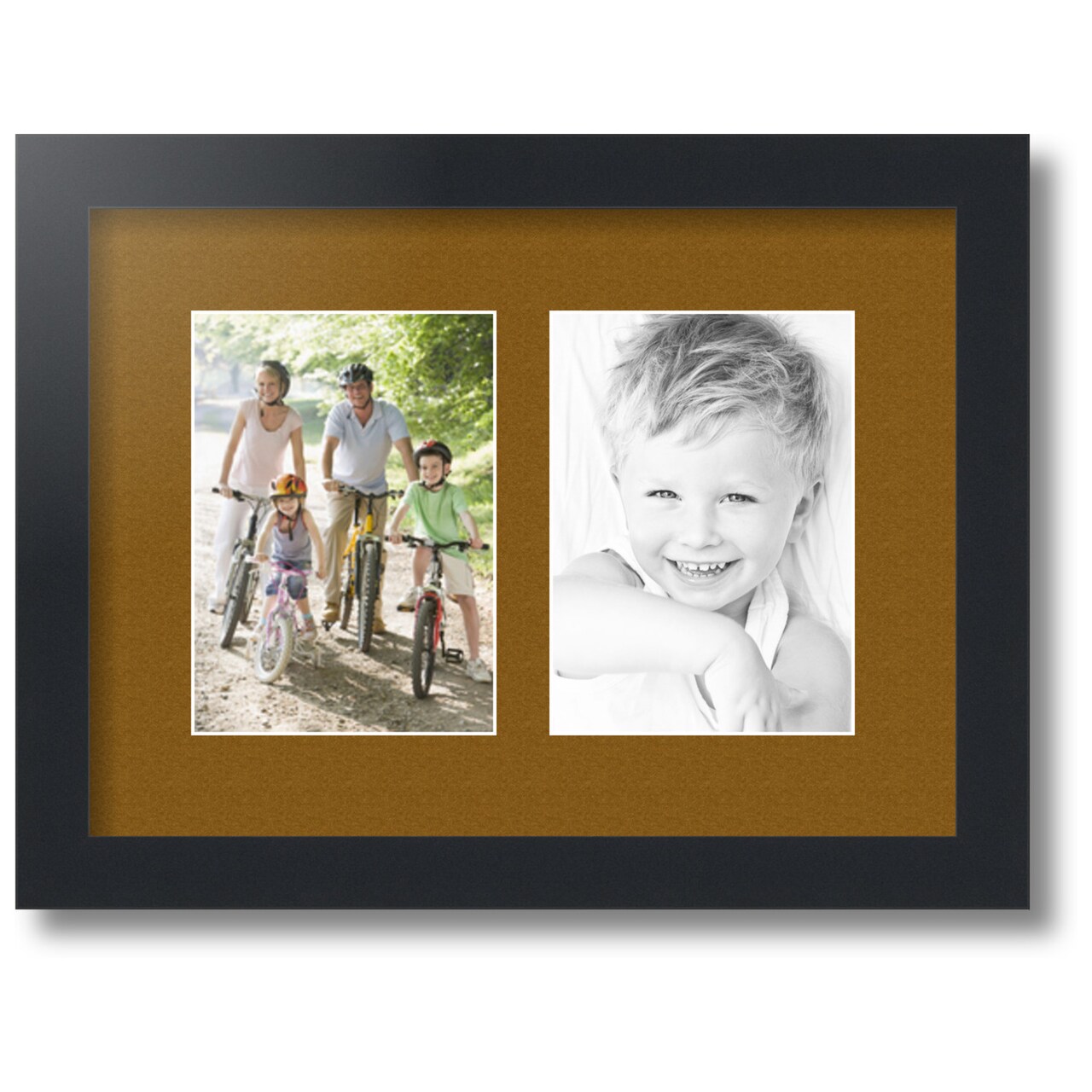 ArtToFrames Collage Photo Picture Frame with 2 - 5x7 inch Openings, Framed in Black with Over 62 Mat Color Options and Regular Glass (CSM-3926-35)